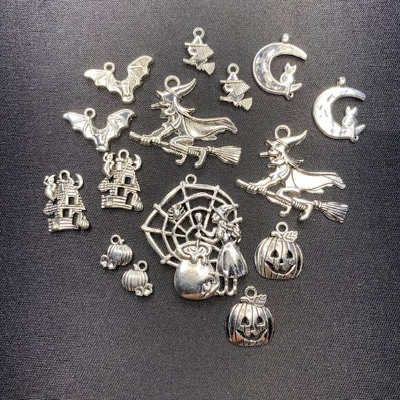 Halloween Witch Themed Charms Pendants 21pc Set - Picture 2 of 4